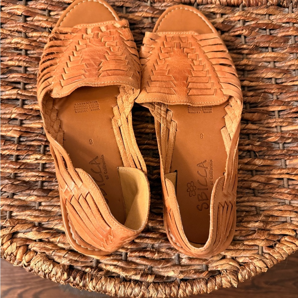 Sbicca Leather Woven Sandals